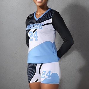 Conjuntos de uniformes de voleibol con estampado digital de manga completa, diseño personalizado, hechos en Pakistán, adultos, unisex, poliéster 100% de alta calidad - Product Image 2