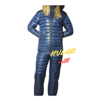 Combinaison de ski d'hiver rembourrée à fermeture éclair, coupe-vent et imperméable, combinaison de ski épaisse et chaude pour homme