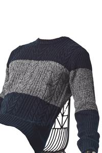 Suéter de Cuello Redondo de Manga Larga para Hombre con Logotipo Personalizado, Tejido Jacquard Transpirable, Tallas Grandes, OEM/ODM en Venta - Product Image 3