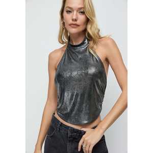 Blusa Casual de Manga Corta para Mujer, Cuello Redondo, Poliéster, Talla XL, Regular, 220g, Mega Merchant - Product Image 1