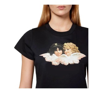 Camiseta corta de moda informal ecológica Vintage para mujer, Camiseta de punto de longitud corta con estampado personalizado - Product Image 6