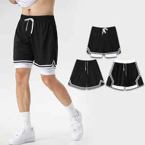 Pantalones cortos de baloncesto para jóvenes 2 en 1 ligeros de secado rápido de alta calidad personalizados de fábrica - Product Image 5