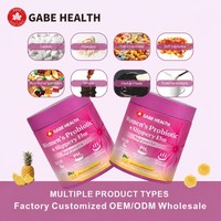 Gummies Probiotiques pour Femmes avec Écorce d'Orme Rouge, Favorisent l'Équilibre de la Flore Vaginale, le pH, l'Immunité et la Santé Digestive, 60 unités, Marque Privée OEM