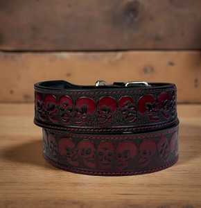 Collier pour chien en cuir occidental classique, fait à la main, en cuir véritable avec finition luxueuse - Product Image 1