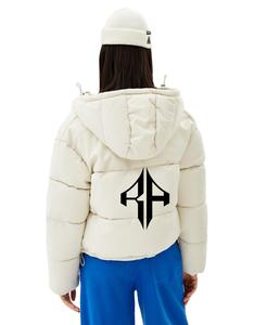 Chaqueta acolchada de Invierno para mujer, novedad de 2025, tela con memoria de poliéster 100%, transpirable, de secado rápido, con cremallera estampada, servicio OEM - Product Image 2