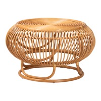 Table basse ronde en rotin naturel, table centrale en rotin, style côtier bohème, table d'appoint pour salon, meubles faits à la main du Vietnam