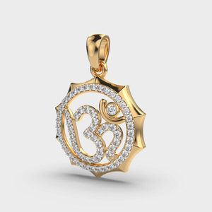 Pendentif en diamant Om Divinity avec pierre de moissanite Style religieux pour chaîne de type brin de fiançailles en option - Product Image 3