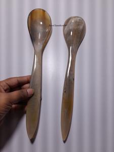 Cuchara hecha de cuerno de búfalo/buey de la mejor calidad, cuchara de cuerno ecológica Natural, artículos de cubiertos, productos indios hechos a mano - Product Image 3