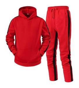 Ensembles de survêtements et sweats à capuche personnalisés 2026 – Combinaison rouge et noire pour hommes avec votre propre design pour l'hiver - Product Image 2