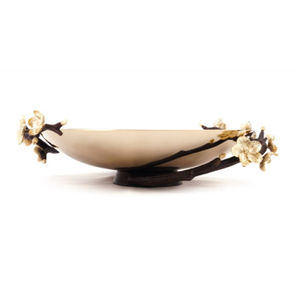 Bol de service à salade en métal de qualité supérieure Bol décoratif en métal doré de style moderne avec branches de fleurs au meilleur prix - Product Image 3