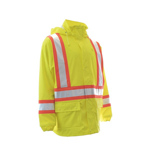 100%Cotton Hi Vis Rain Wear Waterproof High Visibility <b>Jackets</b> <b>Reflective</b> Work Clothing Safety <b>Jacket</b> for <b>Men</b> - Product Image 3