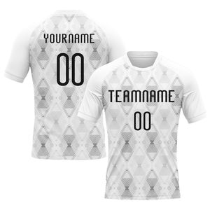 Kit de volley-ball au prix d'usine, uniforme de volley-ball personnalisé blanc et noir à motifs géométriques, sublimation, vêtements de sport extensibles pour hommes - Product Image 2