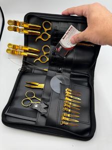 Kit d'outils de pince d'extension de cheveux i Tip avec pinces coupantes pince d'extension professionnelle à pointe plate plaquée or - Product Image 4