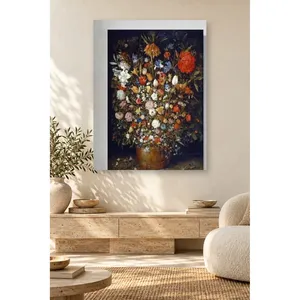 Fida Brueghel Bouquet de fleurs dans un seau en bois, impression sur toile - Product Image 1