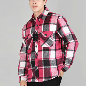 Veste en flanelle unie à manches régulières décontractée pour homme, doublée de coton rembourré, à capuche, col zippé, respirante, coupe-vent - Product Image 1