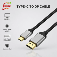 Adaptateur USB tressé plaqué or Type C vers DP 1.4 8K 60Hz pour ordinateur et moniteur de jeu, prix usine, vente en gros ODM