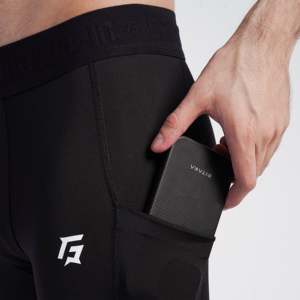 GA Compression Men's 3/4 <b>Pants</b> 2.0 <b>Black</b> Leggings - Product Image 6