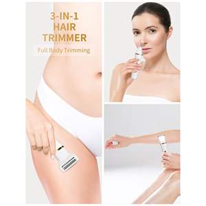 Tondeuse électrique étanche IPX7 rechargeable pour femmes, rasoir bikini humide/sec à chargement USB pour le corps et la zone pubienne - Product Image 2