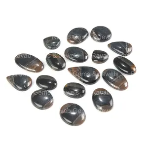 High Quality Natural Polish Iron Tiger Eye Smooth Mix Shape Flatback Loose Gemstone Cabochons For Making Jewelry Per Gram Price