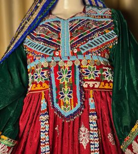 Vestido de terciopelo afgano tradicional bordado para mujer Salwar Kameez hecho a mano para fiesta de boda tamaño personalizado algodón venta para - Product Image 6