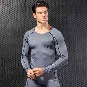 T-shirt de compression unisexe à manches longues respirant, imprimé par transfert thermique, en spandex/polyester, à séchage rapide, pour le sport, sous-vêtement technique, rashguard - Product Image 5