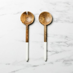 Servidores de ensalada Set 2 Mango Wood WOODEN SALAD SERVER SET DE 2 ARTÍCULO DE COCINA ÚNICO HECHO A MANO - Product Image 3