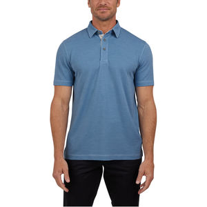 Polo de couleur unie en coton piqué d'été pour hommes, polo de golf tricoté décontracté avec broderie à la mode, anti-rides pour hommes - Product Image 6