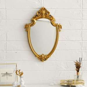 Antique Brass <b>Mirror</b> Frame With Luxury Craftsmanship and Timeless Elegance for <b>Vintage</b>-themed Living Room Interiors - Product Image 6