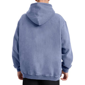 Haute qualité personnalisable hommes élégant lavage à l'acide sweat à la mode confort en détresse à capuche brodé techniques pour l'hiver - Product Image 3