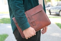 Nouveau cuir de vachette housse pour ordinateur portable pochette en cuir véritable pochette pour ordinateur portable pour 14 "pouces Macbook Pro