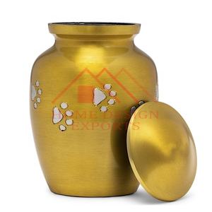 Handmade Fancy Pet Urn With Pet Foot Print <b>for</b> Pet <b>Ashes</b> Metal White Animal <b>Ashes</b> Urns Traditional Design - Product Image 5