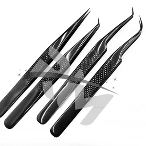 แหนบต่อขนตา RMI ระดับมืออาชีพ คุณภาพสูง สีดำพลาสมา ปลายแหลมเต็มรูปแบบ ผลิตจากสแตนเลสสตีล ด้ามจับเพชร จับถนัดมือ ป้องกันไฟฟ้าสถิตย์ รุ่น 4 - Product Image 3