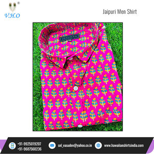 Vente en gros de tissu indien Jaipuri fait à la main fabricant personnalisé tissu de coton imprimé à la main chemise pour hommes - Product Image 4