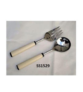 Vente chaude meilleure qualité ensemble de serveurs à salade en métal bleu clair pour la cuisine à domicile outils de cuisine haut de gamme avec poignée confortable - Product Image 2