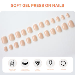 AIERFEI Fransız Stili Tırnaklar Yumuşak ABS Malzeme Yeniden Kullanılabilir Tırnaklar 24 Adet Kadınlar İçin Takma Tırnaklar Toptan Tırnak Sanatı Tedarikçisi - Product Image 3