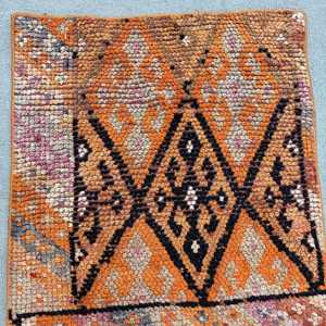 พรมตุรกีขนาด 1.8x2.3 ฟุต พรมวินเทจ พรมลายจุดสีส้มทำจากขนสัตว์ - Product Image 5