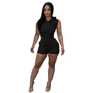 Conjunto de dos piezas de ropa Sexy para mujer con lavado ácido, ropa para mujer 2024, conjuntos de pantalones cortos lavados con logotipo personalizado para mujer - Product Image 4