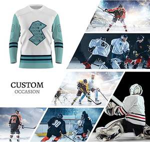 ชุดยูนิฟอร์มฮ็อกกี้น้ำแข็งสำหรับผู้ใหญ่ชุดเสื้อผ้าขนาดใหญ่พิเศษผ้าโพลีเอสเตอร์ระบายอากาศได้ดีแห้งเร็ว100% - Product Image 1