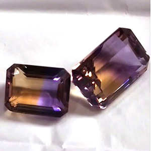 2 pierres d'améthyste naturelle de 18 mm à 22 mm, facette octogonale, 57,4 carats, lot Iroc Sales, pierres précieuses brutes de haute qualité, taille US$173 pour les deux - Product Image 2