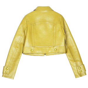 แจ็กเก็ตหนังแกะคุณภาพสูงสำหรับผู้หญิงหรูหราแนวคิด Moto คลาสสิกปกตั้งและดูเข้ารูปร่วมสมัย - Product Image 3