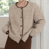 Cardigan en tricot respirant décontracté pour femme, en polyester, fournisseur en gros