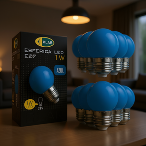 Ampoule LED sphérique bleue E27 1W 230V - Product Image 3