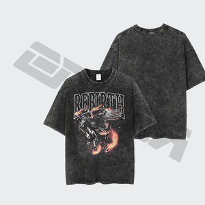 Venta al por mayor 100% algodón en relieve color sólido camiseta logotipo personalizado en relieve adulto Camiseta de manga corta - Product Image 2