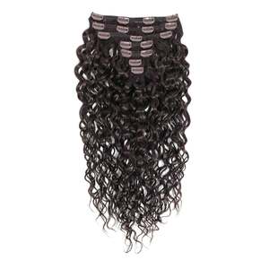 Extensions de cheveux à clipser 3B # Cheveux indiens vierges 1C brun nuit 8 pouces, lisses Yaki, ondulations souples, grade 12A - Product Image 1