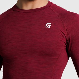 GA Men's Compression <b>Long</b> <b>Sleeves</b> <b>Undershirt</b> Maroon Color - Product Image 6