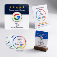 Carte NFC personnalisée avec logo pour avis Google, plaque acrylique 13,56 MHz RFID programmable, code QR, étanche, faible MOQ, vente en gros