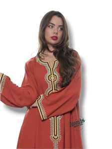 Robe Abaya Kaftan longue à manches longues, simple et modeste, en velours importé, ornée de cristaux et de perles, pour les occasions de l'Aïd - Product Image 3