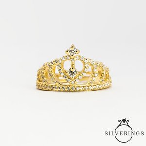 NOVAMART Fine Silverings 925 Sterling Silver Princess <b>Crown</b> <b>Ring</b> with Zircon for Engagement Wholesale Export - Product Image 4