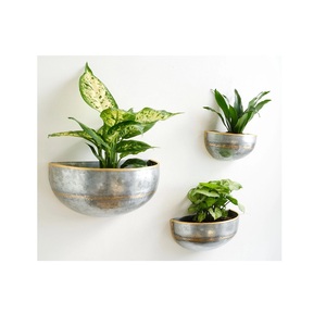custom wall mounted flower <b>pots</b> garden accessories galvanized metal balcony set of 2 <b>herb</b> decoration hanging planter - Product Image 1