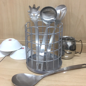 Affordable Price Round <b>Net</b> Design Metal Spoon Fork Wire Utensil Cutlery Rack Holder Home Hotel <b>Kitchen</b> Usage - Product Image 6